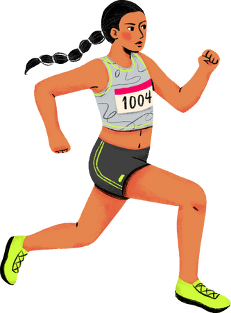 Textured Semi-Realistic Woman Track and Field Athlete 